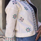 Beige Summer Linen Embroidered Jacket