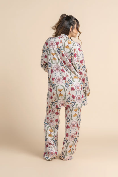 Sophisticated Dreams 4-Piece Off-White Pajama