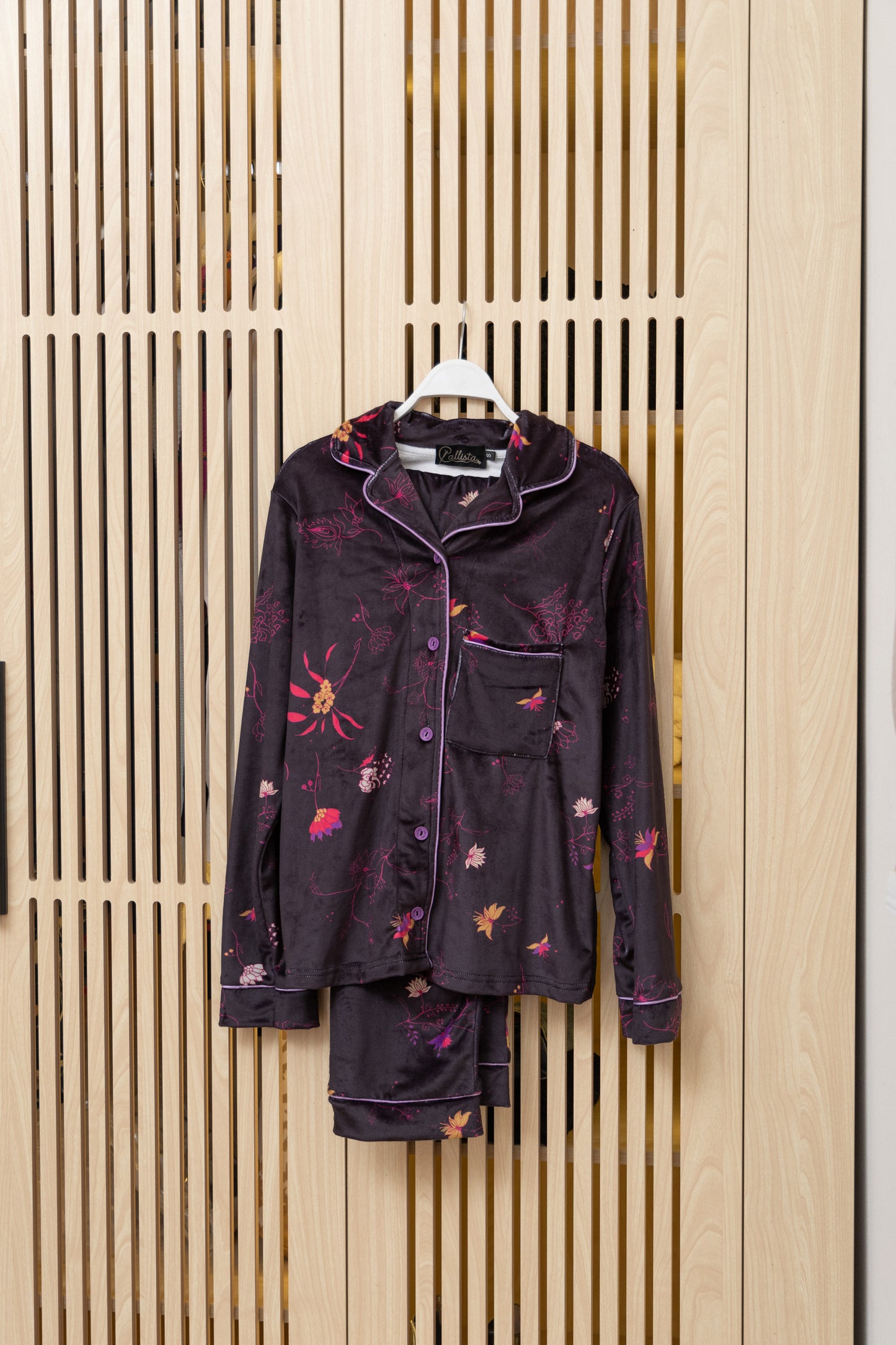 Black Velvet-Touch Pajama
