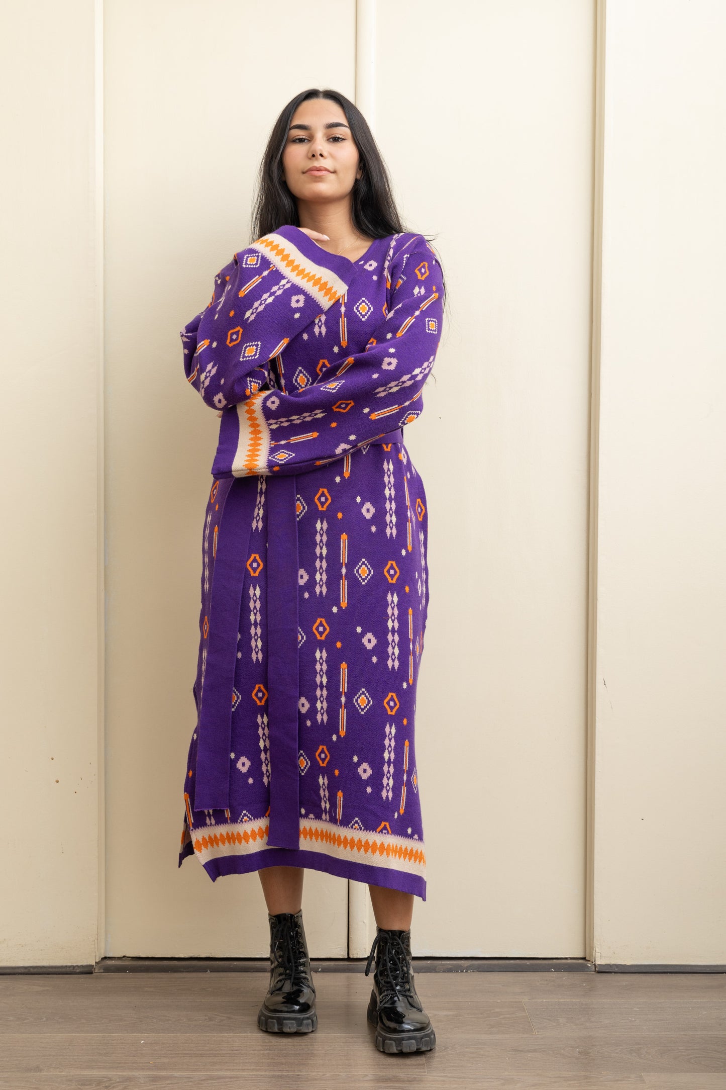 Purple Effortless Knit Maxi Dress – Style with Every Step