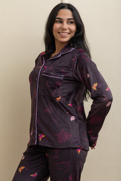Black Velvet-Touch Pajama