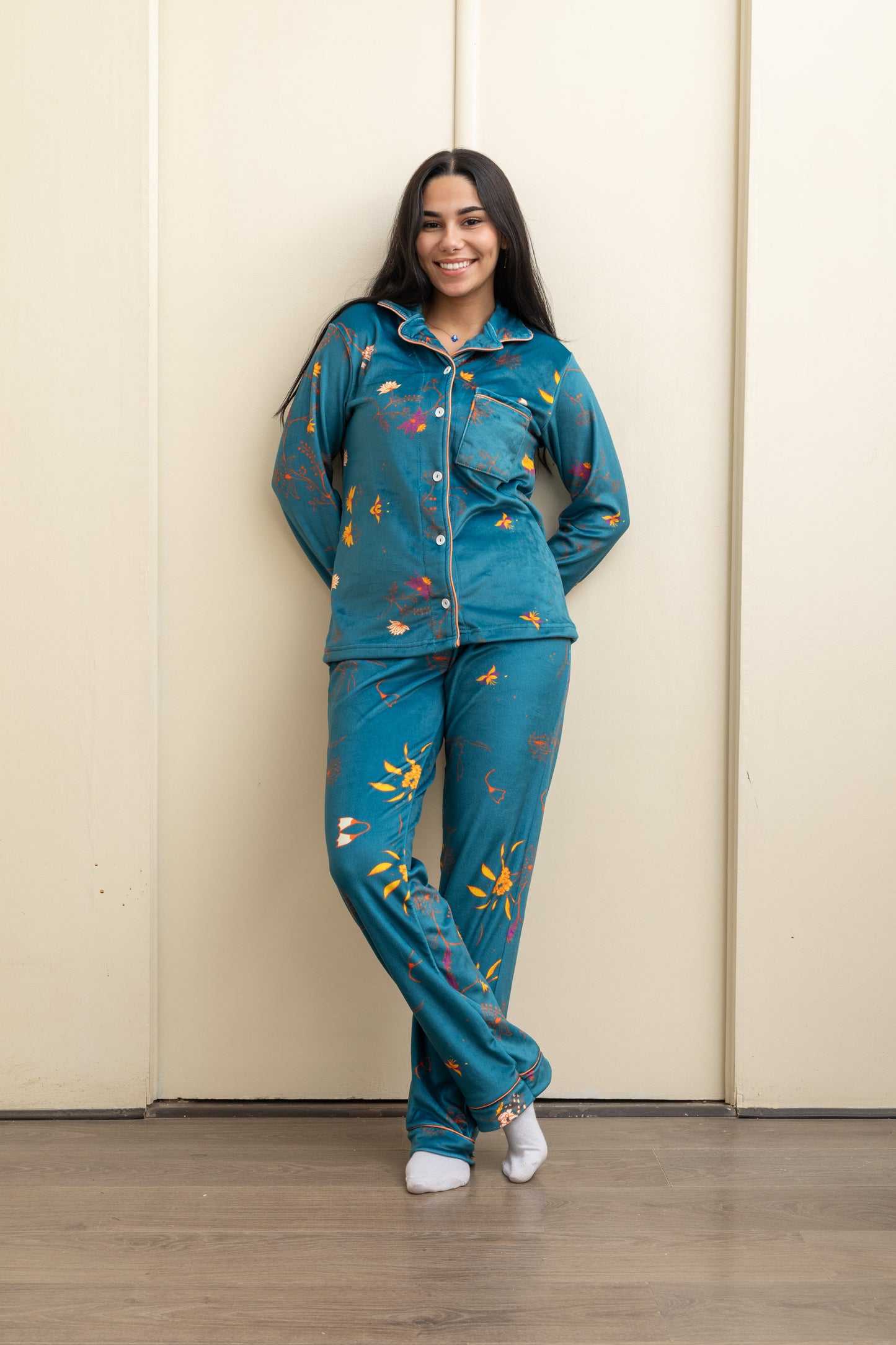 Aqua Velvet-Touch Pajama - Sweet Dreams