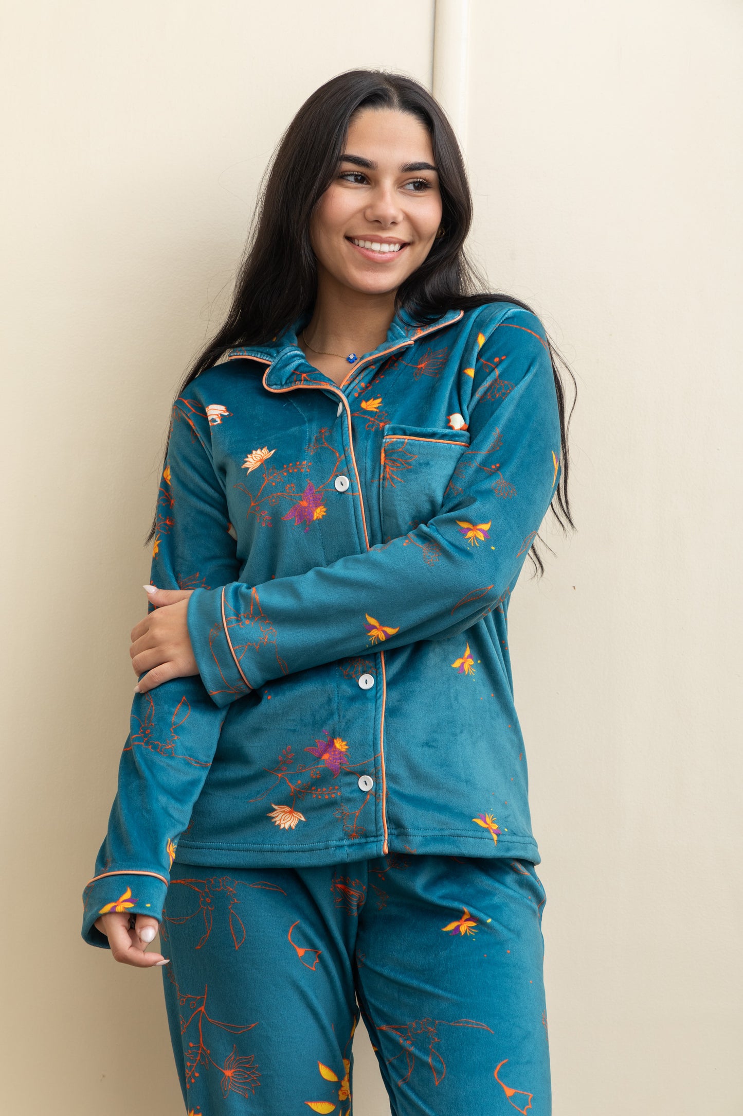 Aqua Velvet-Touch Pajama - Sweet Dreams