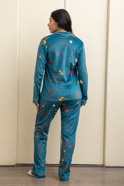 Aqua Velvet-Touch Pajama - Sweet Dreams