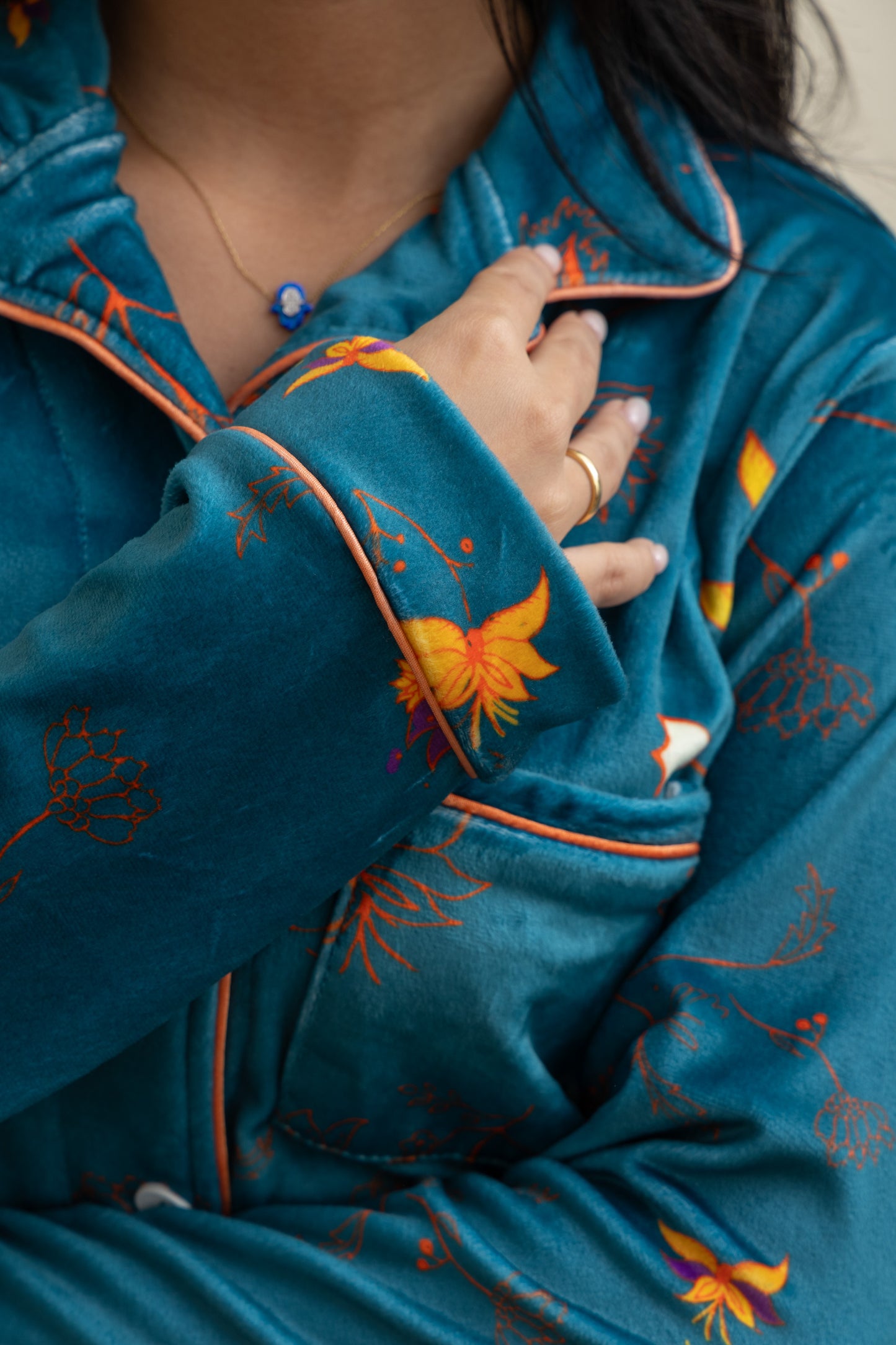Aqua Velvet-Touch Pajama - Sweet Dreams