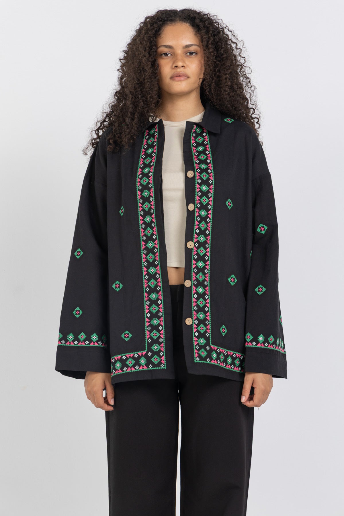 Linen Bloom Long Jacket