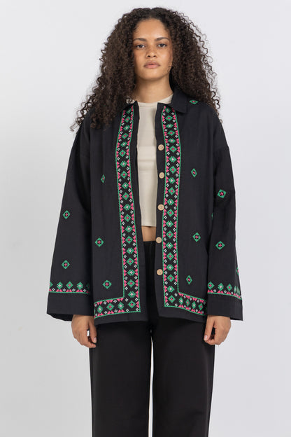 Linen Bloom Long Jacket