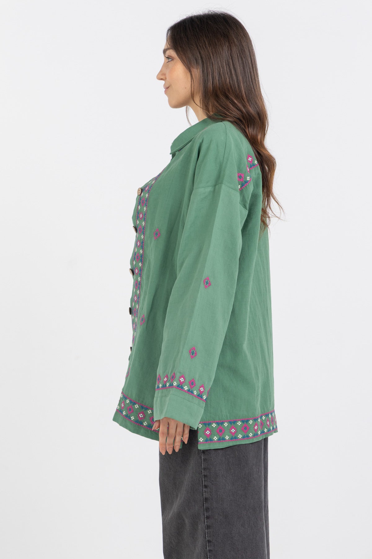 Linen Bloom Long Jacket