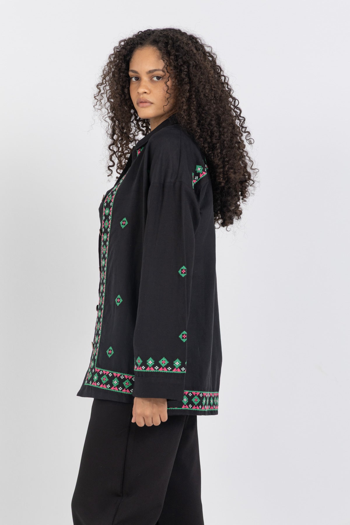 Linen Bloom Long Jacket