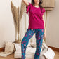 Burgundy Top and Pants Pajama