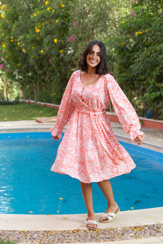 Orange Summer Breeze Short Dress