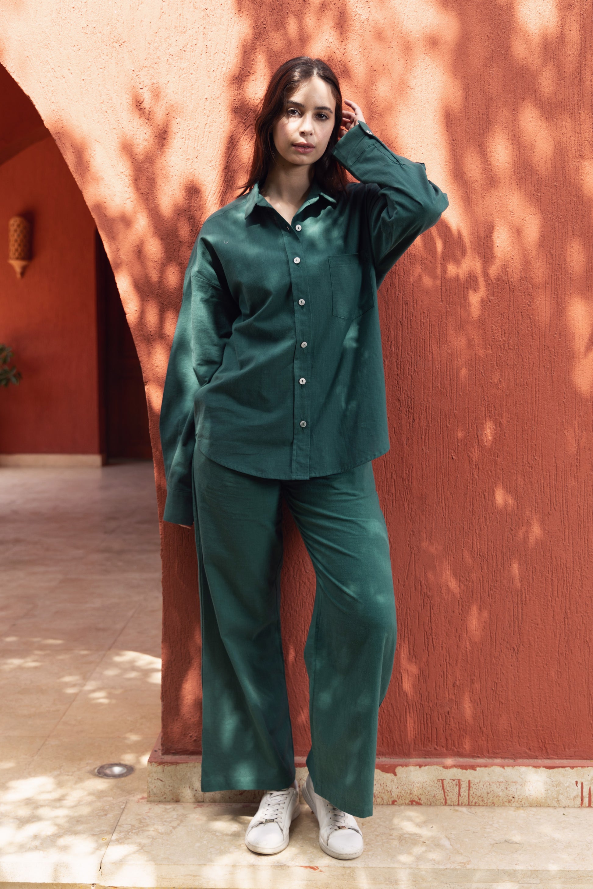 Green Breeze On Through Linen Shirt