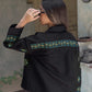 Black Summer Linen Embroidered Jacket