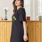 Black Half sleeve Nightshirt