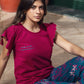 Burgundy Top and Pants Pajama