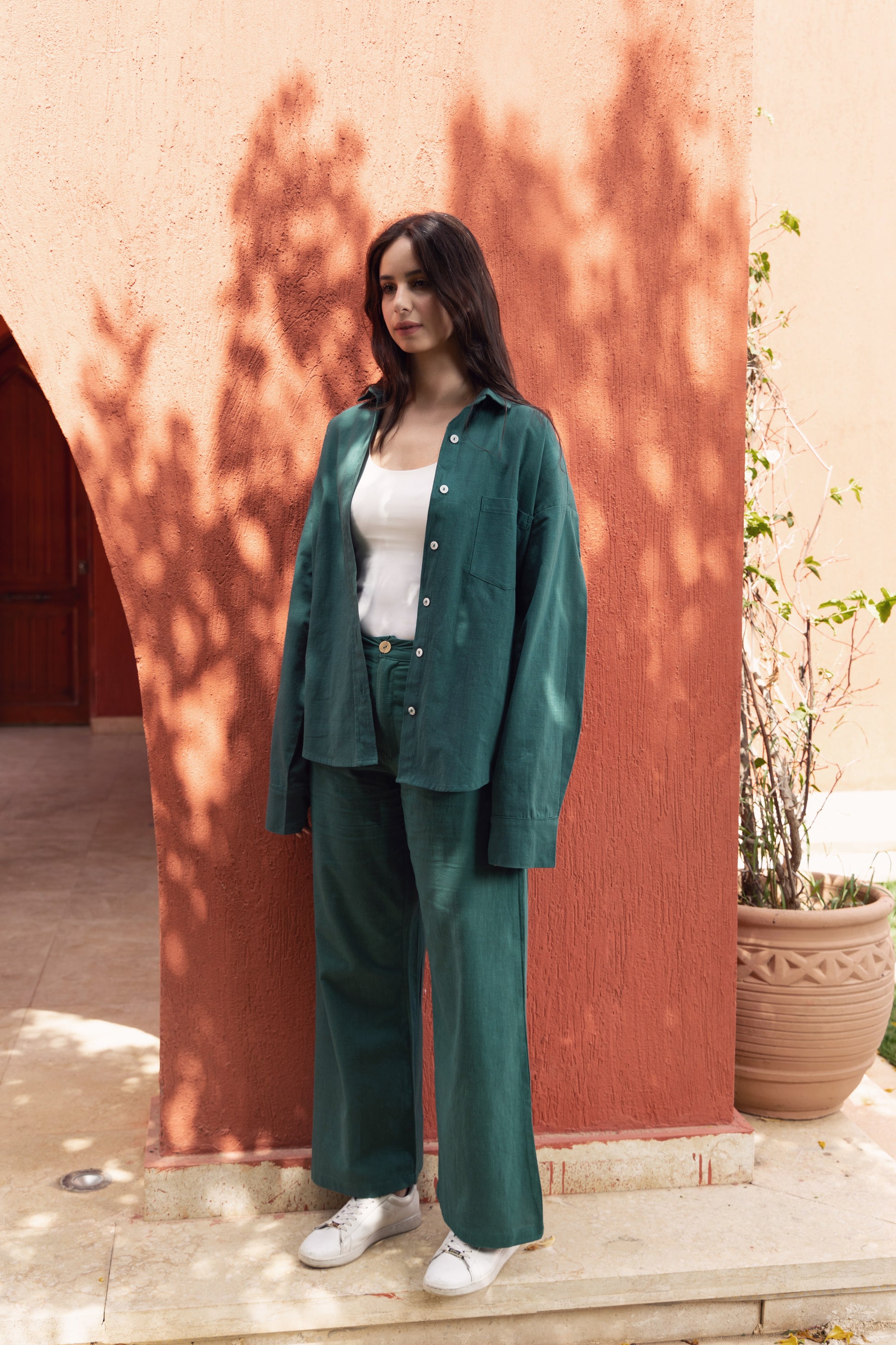 Green Breeze On Through Linen Shirt