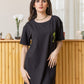 Black Half sleeve Nightshirt
