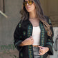 Black Summer Linen Embroidered Jacket