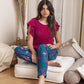 Burgundy Top and Pants Pajama