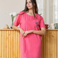 Fuschia Half sleeve Nightshirt
