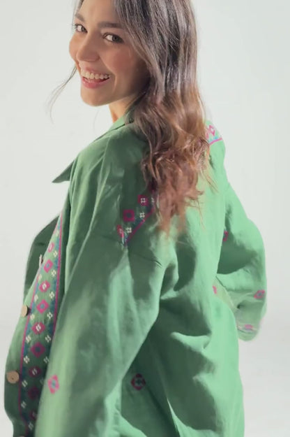 Linen Bloom Long Jacket