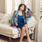 Blue Satin Robe and Gown