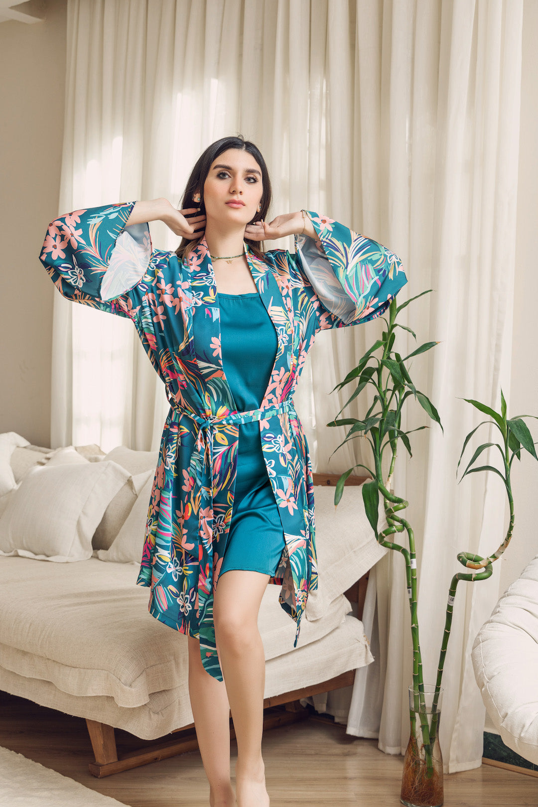 Genzary Satin Robe and Gown - Callista