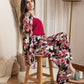 Kimono PJ Set Strap Top - Black