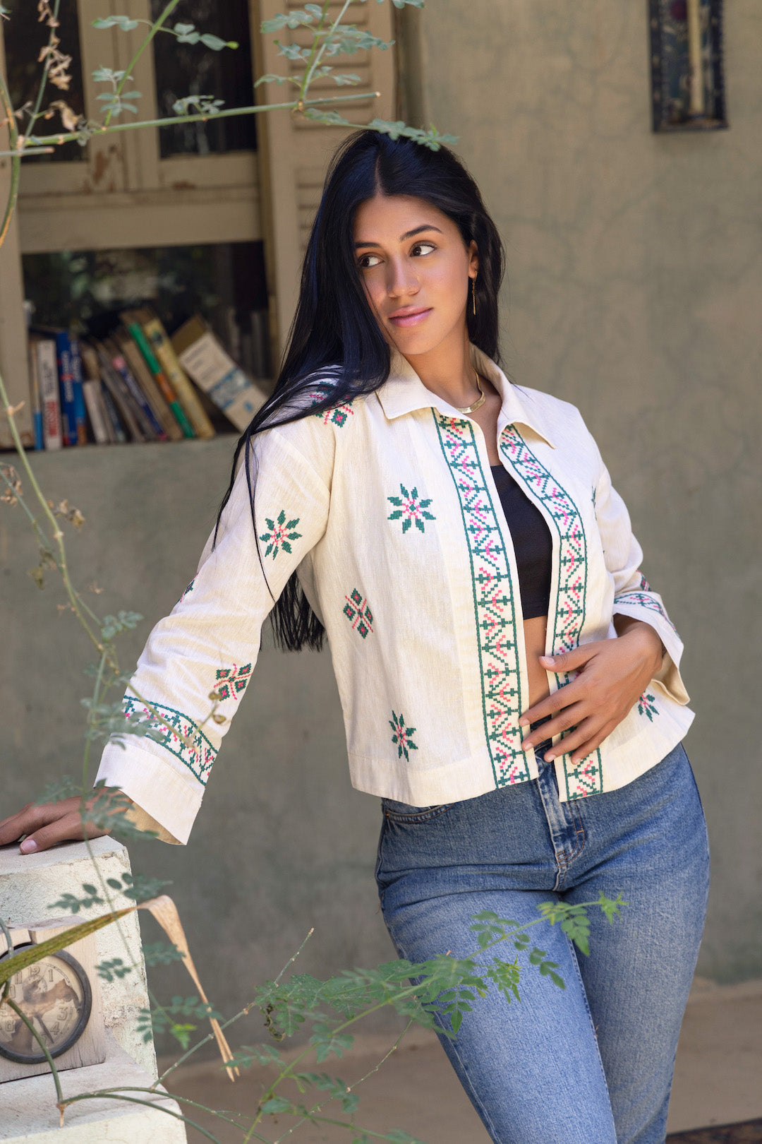 Embroidered outlet summer jacket