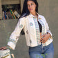 Beige Summer Linen Embroidered Jacket