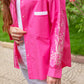 Embroidered Long Sleeve Buttoned Shirt - Fuchsia