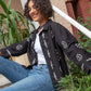 Embroidered Linen Summer Jacket - Black
