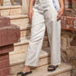 Embroidered Linen Pants - Off White
