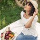 White Puff Sleeve Embroidered Top