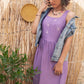Purple Sleeveless Embroidered Sundress