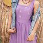 Purple Sleeveless Embroidered Sundress