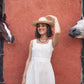White Sleeveless Embroidered Sundress