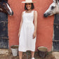 White Sleeveless Embroidered Sundress