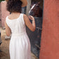 White Sleeveless Embroidered Sundress
