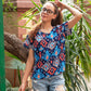 Printed Top - Dark Blue