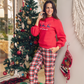 Puff Sleeve Pajama Set - Red