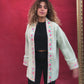 Embroidered Tweed Coat - Green